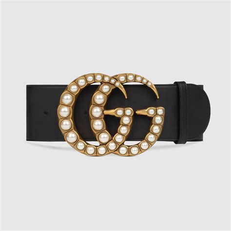 Gucci Wide Leather Belt With Double G Buckle